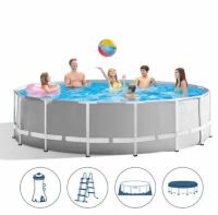 Каркасний круглий басейн Intex 26726 діаметр 457см /об'єм 16800л з фільтр-насосом сходами підстилкою тентом Каркасний круглий басейн Intex 26726 діаметр 457см /об'єм 16800л з фільтр-насосом сходами підстилкою тентом