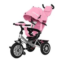 Дитячий велосипед коляска триколісна TILLY CAMARO T-362/2 з ігровою панеллю / колір рожевий