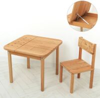 Дитячий столик зі стільчиком Bambi 04-021 дерев'яний (МДФ) з ящиком під стільницею**