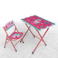 Дитячий столик зі стільчиком Bambi A19-UNI2 Єдиноріг складаний**