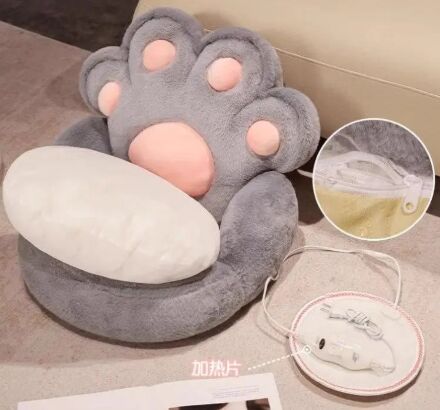 Крісло-подушка-іграшка дитяче м'яке з підігрівом "Тапа Лапка" для дівчинки та хлопчика (L2)