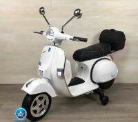 Дитячий електромобіль мотоцикл M 4939EL-1 Скутер Мопед VESPA PX 150 на колесах ЕВА / шкіряне сидіння / білий
