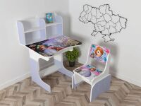 Дитяча парта шкільна розтишка зі стільцем Принцеса Софія (Princess Sofia) 102, малинова **