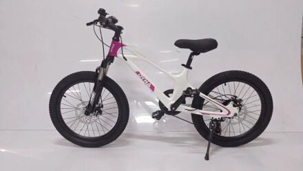 Гірський спортивний Магнезієвий велосипед Dyna M-1 колеса 20 дюймів / 7 швидкостей / Shimano / біло-рожевий