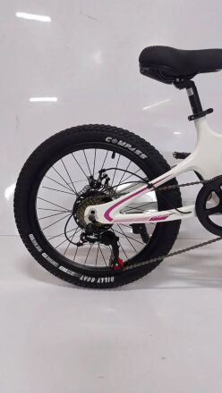 Гірський спортивний Магнезієвий велосипед Dyna M-1 колеса 20 дюймів / 7 швидкостей / Shimano / біло-рожевий