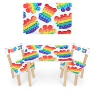 Дитячий стіл з двома стільчиками Bambi 501-128 Білий**