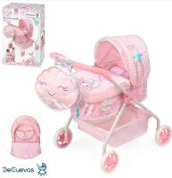 Коляска для ляльок DeCuevas 86041 Лялькова коляска-люлька з сумкою-рюкзаком. Серія Ocean Fantasy / Рожева**