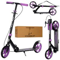 Складаний двоколісний дитячий самокат iTrike SR2-051-BV Алюмінієвий з ручним гальмом / Для дівчинки Фіолетовий