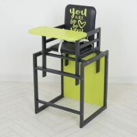 Дитячий Стільчик-трансформер для годування Graphite чорний-лайм