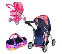 Лялькова коляска-трансформер MELOGO 9672 Коляска для ляльки металева з люлькою-перенескою