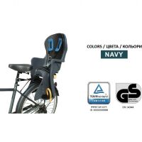 Дитяче велокрісло TILLY T-841 навантаження до 22 кг кріплення ззаду синє