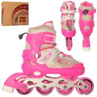 Ролики PROFI A4138-M-P розсувні розмір 35-38 устілка 21 см рама алюміній рожеві