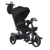 Дитячий велосипед-коляска триколісний EL CAMINO ME 1162 VECTOR з ручкою, фарою та дощовиком, пурпурний