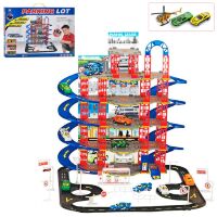 Дитячий ігровий гараж паркінг для машинок 0908-32 п'ять поверхів, 2 машинки, дорожні знаки, вертоліт