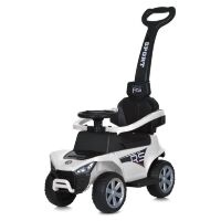 Дитяча каталка толокар (машинка від педалі з мотором) M 5764EBLR-1 електромобіль з батьківською ручкою, білий