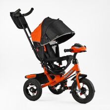 Триколісний велосипед-коляска Best Trike 3390-38-103 з фарою та пультом чорно-помаранчевий