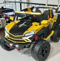 Дитячий двомісний електромобіль M 6024EBLR-6(24V) Lamborghini джип Баггі 4 двигуна шкіряне сидіння жовтий