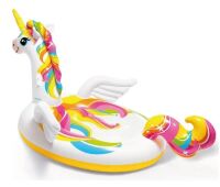 Дитячий надувний пліт Матрац для плавання з ручками INTEX 57291 "Єдиноріг" Пляжний шезлонг 251-163-145 см