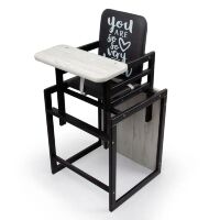 Дитячий Стільчик-трансформер для годування Graphite чорний-Аляска