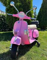 Дитячий електромобіль мотоцикл M 4939EL-8 Скутер Мопед VESPA PX 150 на колесах ЕВА / шкіряне сидіння / рожевий