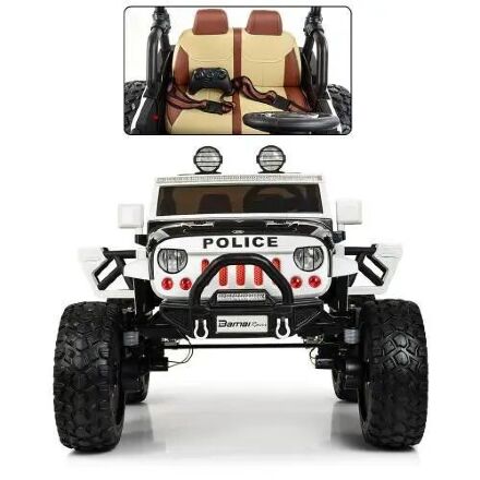 Дитячий повнопривідний джип Bambi Police M 4077EBLR-2-1 чорно-білий