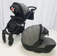 Коляска дитяча класична універсальна 2 в 1 MACAN Black-pattern чорна