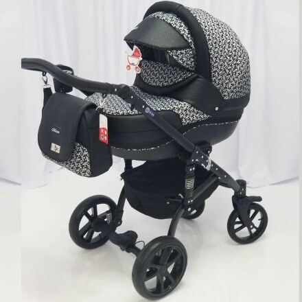 Коляска дитяча класична універсальна 2 в 1 MACAN Black-pattern чорна
