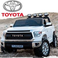 Дитячий двомісний електромобіль Джип Toyota Tundra JJ2255EBLR-1 шкіряне сидіння, білий