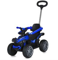 Дитяча каталка-толокар із мотором 3в1 M 5782EBL-4 Електромобіль квадроцикл з батьківською ручкою, синій