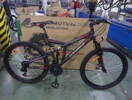 Підлітковий спортивний гірський велосипед AZIMUT DINAMIC колеса 26 дюймів FRD/сталева рама 18.5"/чорно-червоний