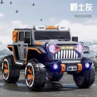 Дитячий електромобіль джип Mercedes M 5845EBLR-11 шкіряне сидіння, 4 мотори, MP3, музика, світло, сірий