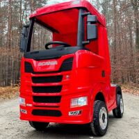 Дитячий електромобіль вантажівка M 6062EBLR-3 Scania 4 двигуна звук світло червоний