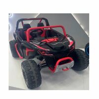 Дитячий двомісний електромобіль джип баггі M 6066EBLR-3 шкіряне сидіння 2 мотори червоний