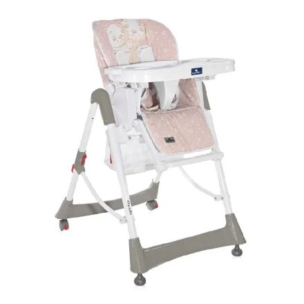 Стільчик для годування Lorelli (Bertoni) Gusto Satin Pink Hug Рожевий "Ведмедики". Дитячий стілець для годування