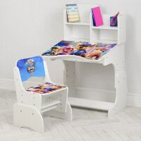 Дитяча регульована парта зі стільчиком растишка Bambi W 2071-117-1 "Щенячий патруль" біла**