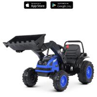 Дитячий одномісний електромобіль Трактор M 4478EBLR-4 на EVA колесах / шкіряне сидіння/синій