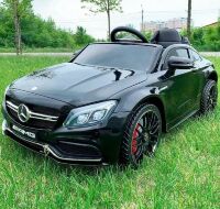 Дитячий одномісний електромобіль Mercedes M 4010EBLR-2 шкіряне сидіння, чорний