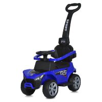 Дитяча каталка толокар (машинка від педалі з мотором) M 5764EBLR-4 електромобіль з батьківською ручкою, синій