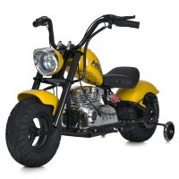 Дитячий електро-мотоцикл M 6016AL-6(36V) Harley-Davidson зі шкіряним сидінням жовтий