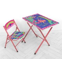 Дитячий столик зі стільчиком Bambi A19-A19-MRD Русалки складаний**