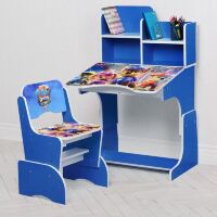 Дитяча регульована парта зі стільчиком растишка Bambi W 2071-117-2 "Щенячий патруль" синя**
