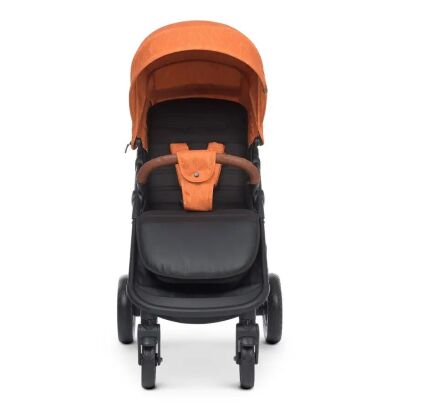 Прогулянкова коляска дитяча El Camino ME 1024 X4 Orange Lines з чохлом на ніжки та дощовиком/жовтогаряча