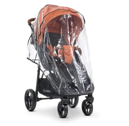 Прогулянкова коляска дитяча El Camino ME 1024 X4 Orange Lines з чохлом на ніжки та дощовиком/жовтогаряча