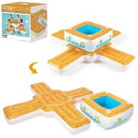 Надувний пліт Матрац для плавання з підсклянниками BESTWAY 43294 Пляжний шезлонг 246-246 см