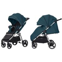 Прогулянковий дитячий візок CARRELLO Pulse CRL-5507 Leather Black з дощовиком / КОЛЯСКА дитяча чорна