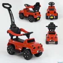 Машина-Толокар з батьківською ручкою 809 CR-13500 JOY, червона,світло, звук, знімний бампер, багажник