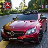 Дитячий одномісний електромобіль Mercedes  M 4010EBLRS-3 шкіряне сидіння, автофарбування червоний