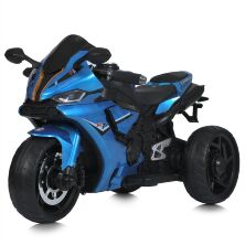 Дитячий електро-мотоцикл M 5823ELS-4 Yamaha електромобіль трицикл шкіряне сидіння, музика, світло, автофарбування сірий