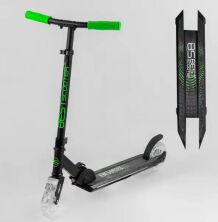 Дитячий двоколісний алюмінієвий самокат Best Scooter 69197 дека і вилка зі світлом / зелений