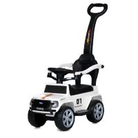 Дитяча машина каталка-толокар 2в1 M 5804EL-1 Ford з батьківською ручкою м'яке сидіння білий